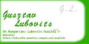 gusztav lubovits business card